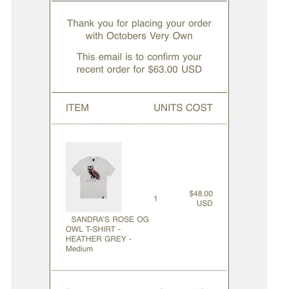 October’s Very Own (OVO) Sandra’s rose tee - Picture 3 of 7